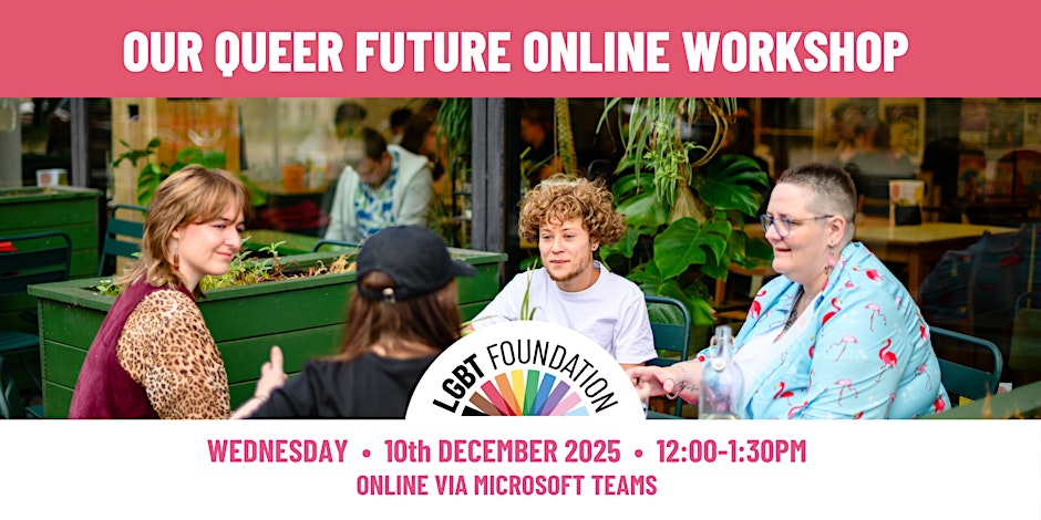 Four people having a conversation.